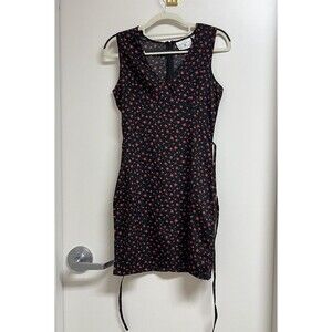 Daisy Street Red & Black Floral Sleeveless Dress XS Women